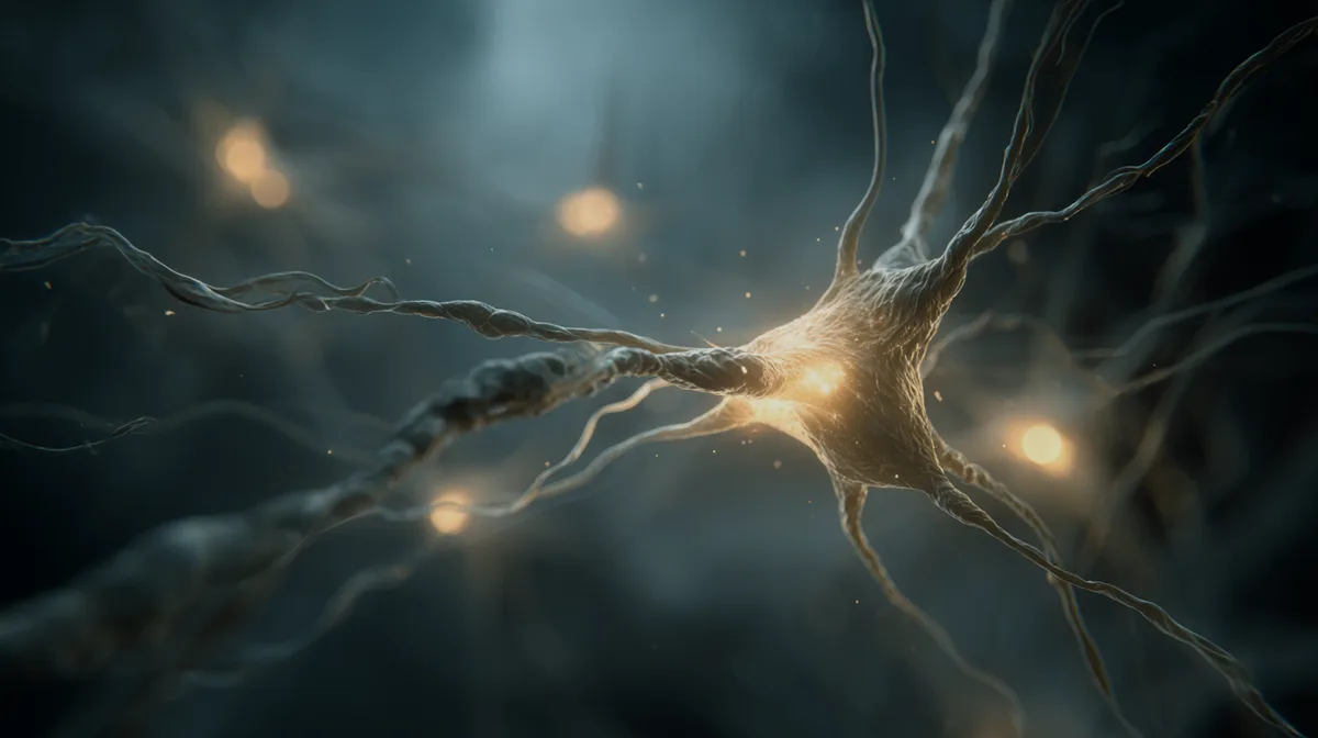 Brain neurons glowing gold wires crisscrossing night dark moo