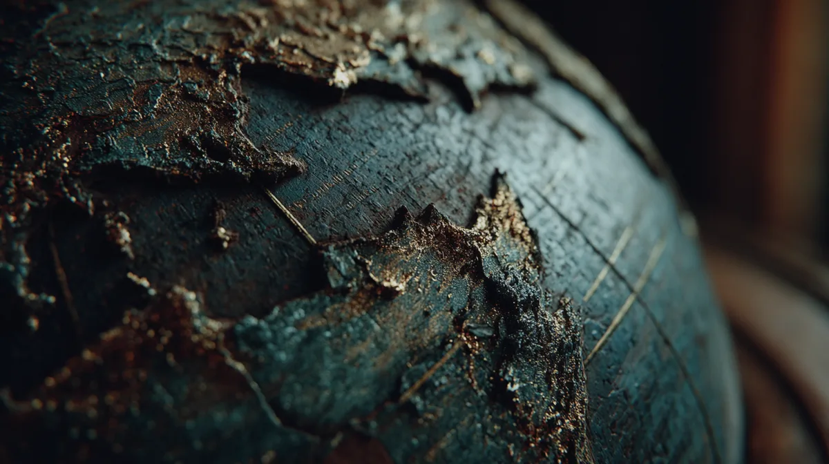 World globe cracks reveal starry skies