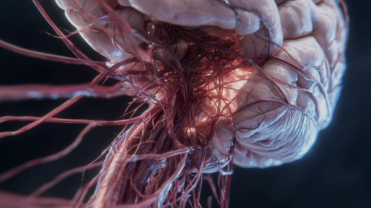 An anatomical image of the human brain optic nerves still att