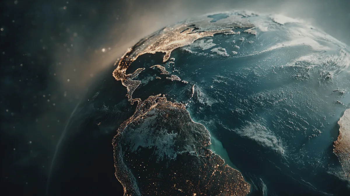 World globe cracks reveal starry skies
