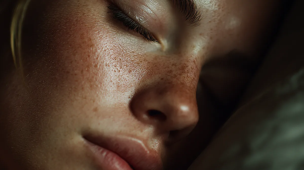 Peaceful sleeping figure bathed in soft light